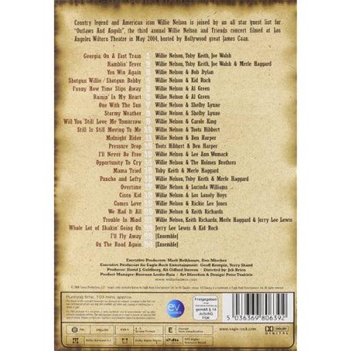 Willie Nelson & Friends - Outlaws & Angels [DVD] [2007] [Region Free] - Like New - Attic Discovery Shop