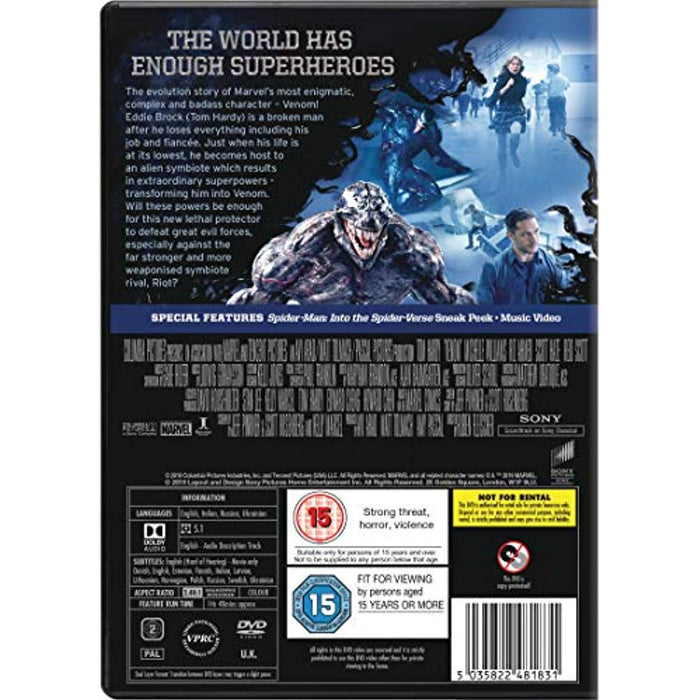 Venom [DVD] [2018] [Region 2] - New Sealed - Attic Discovery Shop