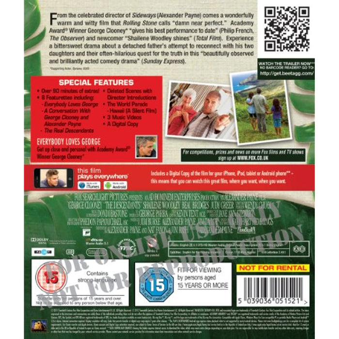 The Descendants - George Clooney (Blu-ray) [Region A, B] - New Sealed - Attic Discovery Shop