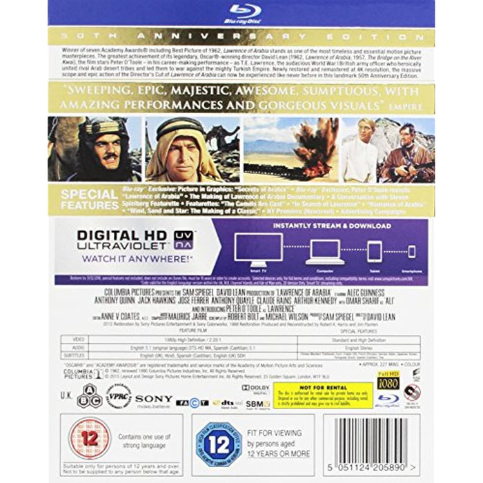 Lawrence of Arabia [Blu-ray] [1962] [Region Free] - Very Good - Attic Discovery Shop