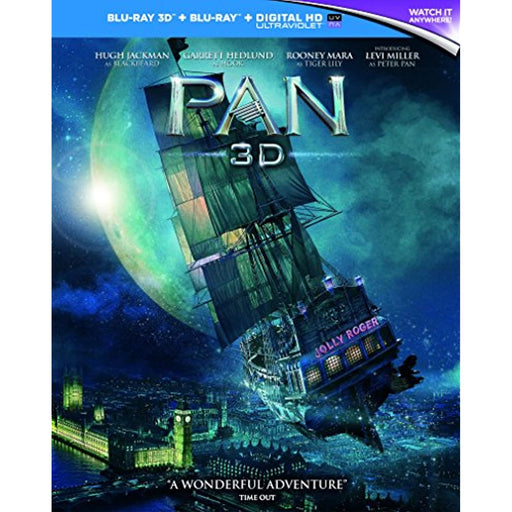 Pan - Hugh Jackman (Blu-ray 3D + 2D Blu-ray) [2016] [Region Free] - Very Good - Attic Discovery Shop