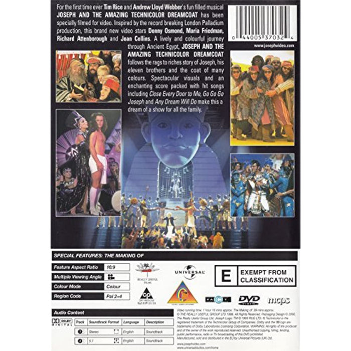 Joseph And The Amazing Technicolor Dreamcoat [DVD] [1999] [Region 2, 4] - Like New - Attic Discovery Shop