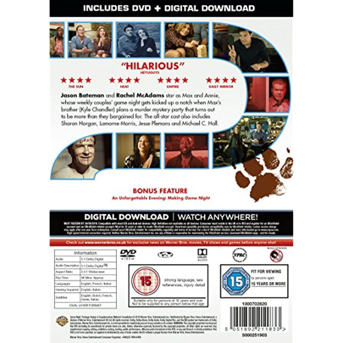 Game Night [DVD] [2018] [Region 2] - Like New - Attic Discovery Shop