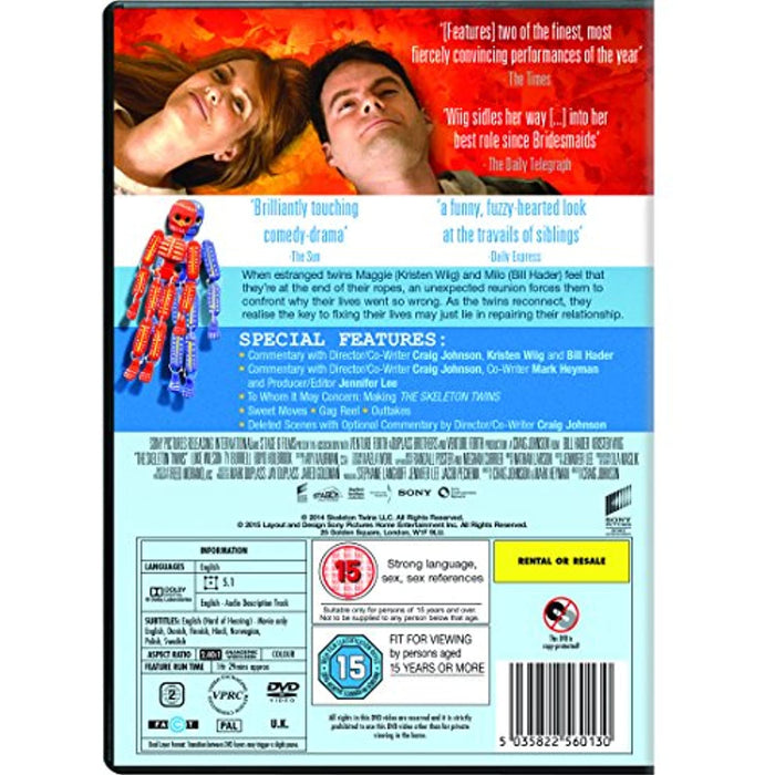 The Skeleton Twins [DVD] [2014] [Region 2] - Very Good - Attic Discovery Shop