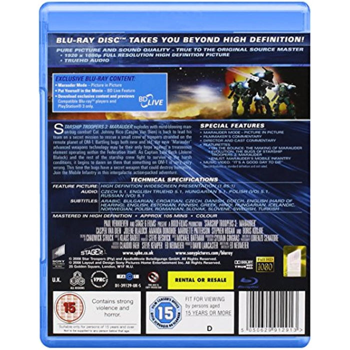 Starship Troopers 3 - Marauder [Blu-ray] [2008] [Region Free] - New Sealed - Attic Discovery Shop