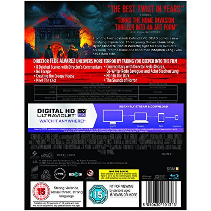Dont Breathe [Blu-ray] [2017] [Region Free] (Horror Film) - New Sealed - Attic Discovery Shop