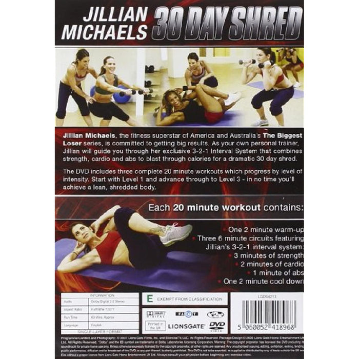 Jillian Michaels - 30 Day Shred [DVD] [Region 2] - Like New - Attic Discovery Shop
