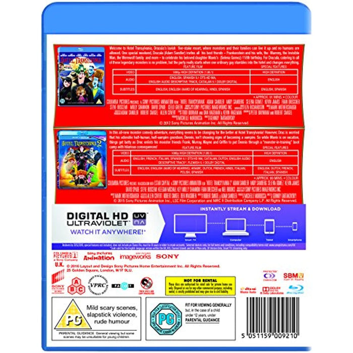 Hotel Transylvania 1-2 [Blu-ray] [Region Free] (1 & 2 Collection The Drac Pack) - Like New - Attic Discovery Shop