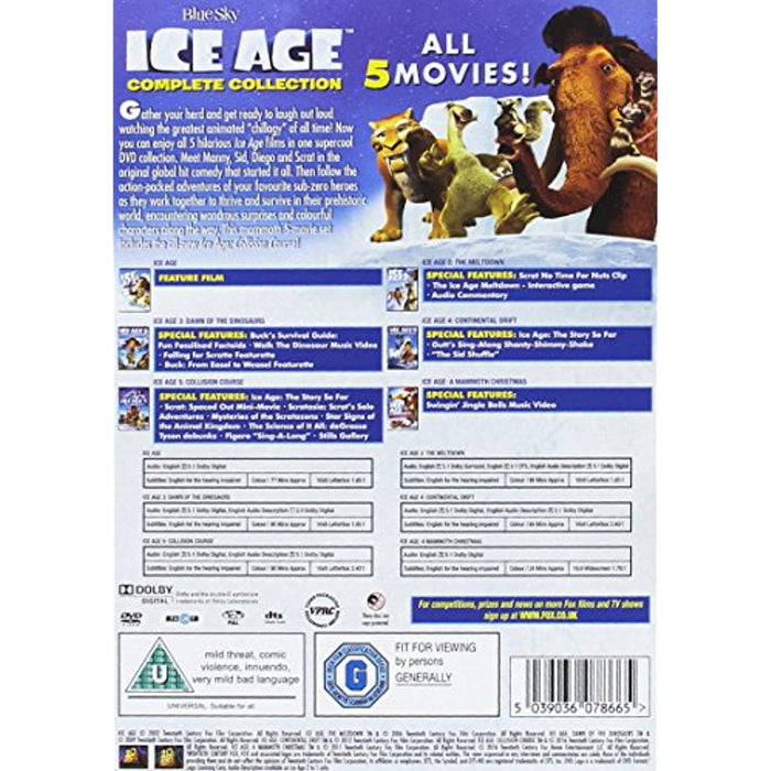 Ice Age All 5 Movies - Mammoth Box Set [DVD] [2002] [Region 2] - New Sealed - Like New - Like New - Attic Discovery Shop