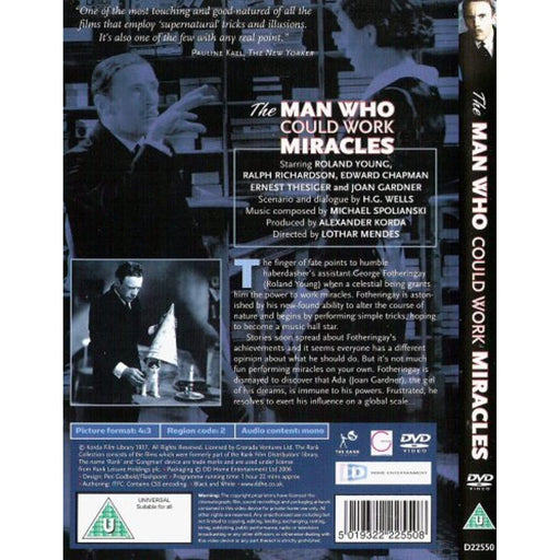 HG WELL'S THE MAN WHO COULD WORK MIRACLES - Alexander Korda Production 1937 [R2] - Very Good - Attic Discovery Shop