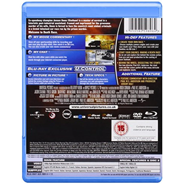 NEW Sealed - DEATH RACE [Blu-ray] [2008] [Region Free] (Extended Version) - Attic Discovery Shop