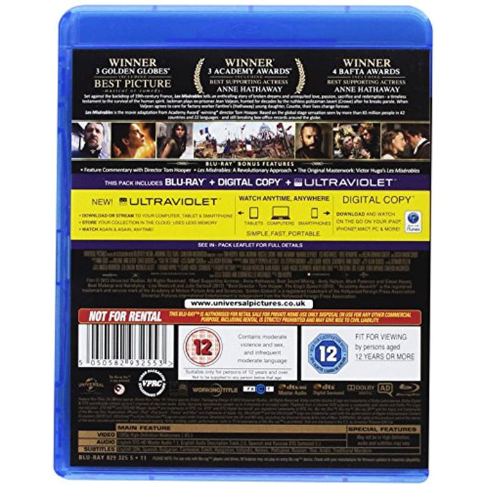 Les Misérables / Miserables [Blu-ray] [2012] [Region B] - New Sealed - Attic Discovery Shop