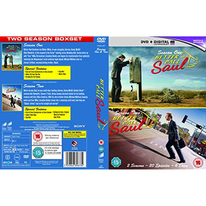 Better Call Saul Season 1-2 Series One & Two [DVD Box Set] [Reg 2] - New Sealed - Attic Discovery Shop