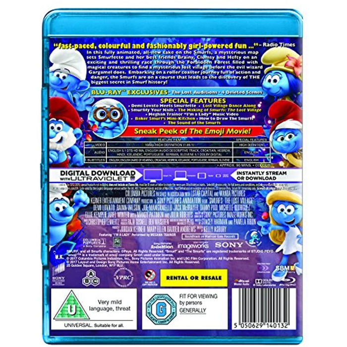 Smurfs: The Lost Village [Blu-ray] [2017] [Region Free] - New Sealed - Attic Discovery Shop