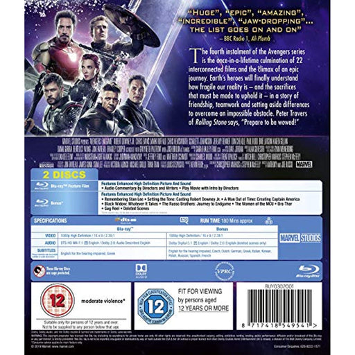 Marvel Studios Avengers: Endgame [Blu-ray] [2019] [Region Free] - New Sealed - Attic Discovery Shop