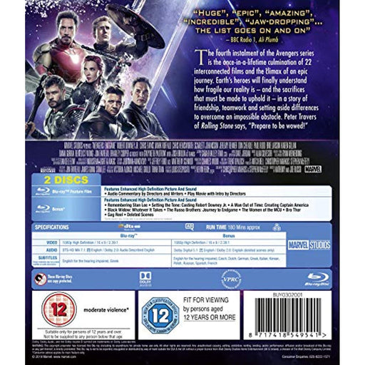 Marvel Studios Avengers: Endgame [Blu-ray] [2019] [Region Free] - Like New - Attic Discovery Shop