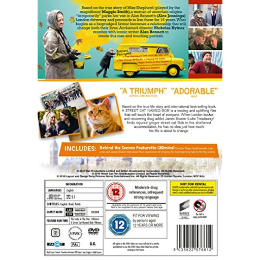 The Lady In The Van/A Street Cat Named Bob [DVD] [Region 2] - Like New - Like New - Attic Discovery Shop