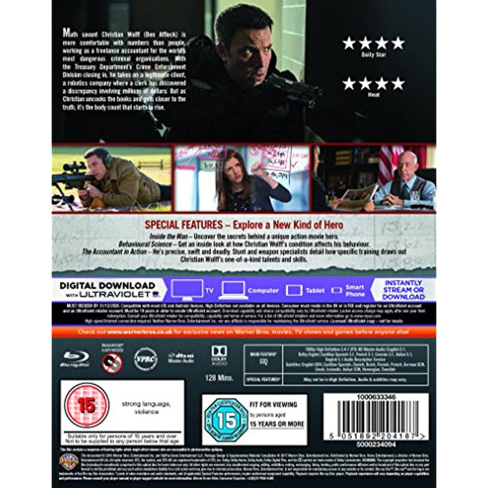 The Accountant [Blu-ray] [2016 / 2017] [Region B] - Like New - Attic Discovery Shop