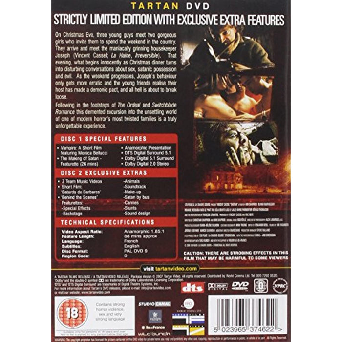 NEW Sealed Satan [DVD] [Region Free] (Tartan Label Release) Vincent Cassel 2Disc - Attic Discovery Shop