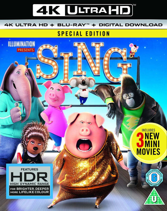 Sing [4K Ultra-HD + Blu-ray] [2017] [Region Free] - New Sealed - Attic Discovery Shop