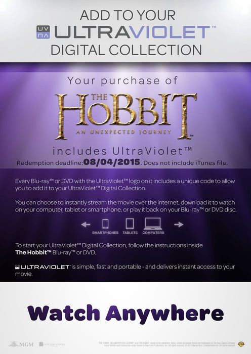 The Hobbit An Unexpected Journey [DVD] [2013] [Region 2] - New Sealed - Attic Discovery Shop