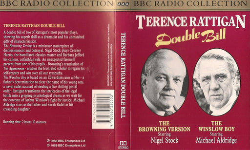 Terence Rattigan Double Bill: Browning Version / Winslow Boy Cassette Audiobook - Good - Attic Discovery Shop