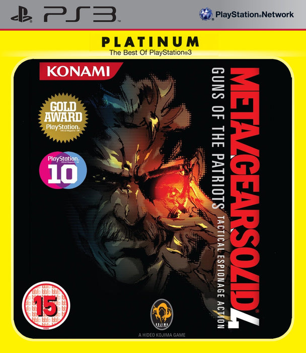 Metal Gear Solid 4 - Guns Of The Patriots Platinum (PS3 PlayStation 3 Game) - Very Good - Attic Discovery Shop