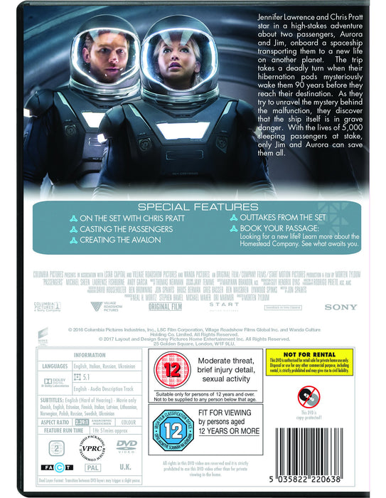 Passengers [DVD] [2017] [Region 2] - New Sealed - Attic Discovery Shop