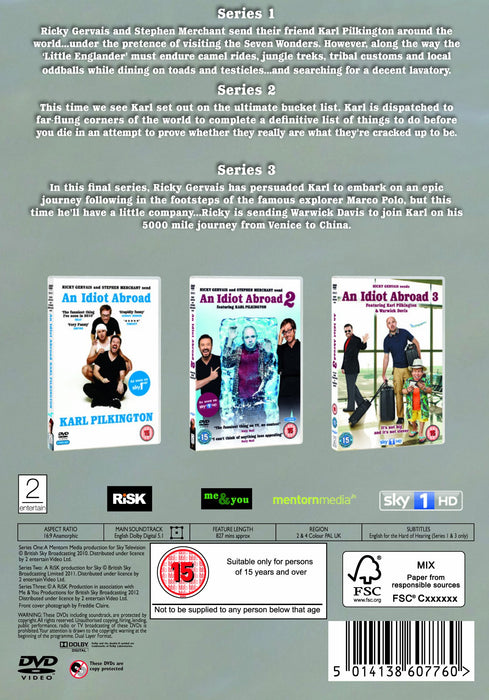 An Idiot Abroad The Complete Series 1-3 [DVD] [2010] [Region 2 + 4] - New Sealed - Attic Discovery Shop