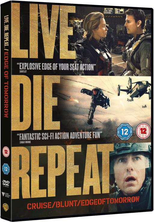 Edge of Tomorrow: Live Die Repeat [DVD] [2014] [Region 2] (Tom Cruise Action) - Like New - Attic Discovery Shop