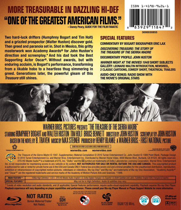 Treasure of the Sierra Madre [Blu-ray] [1948 / 1947] [Rare US Import] [Region A] - Very Good - Attic Discovery Shop