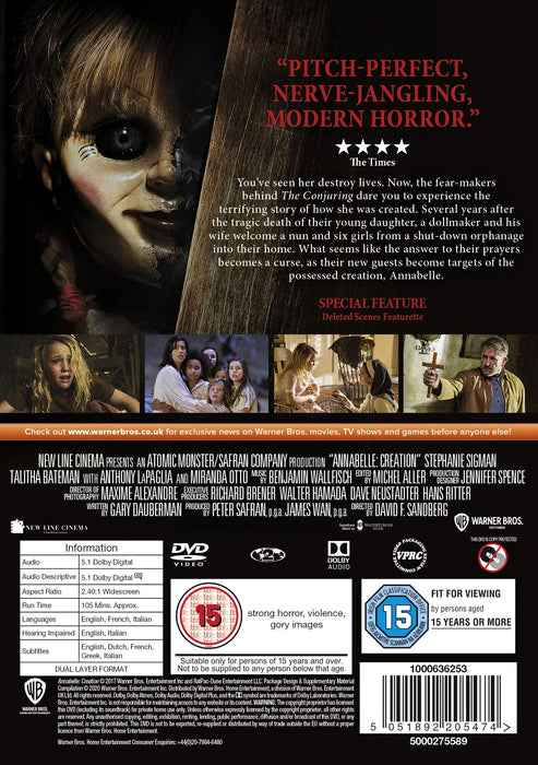 Annabelle: Creation [DVD] [2017] [Region 2] (Horror) - Like New - Attic Discovery Shop