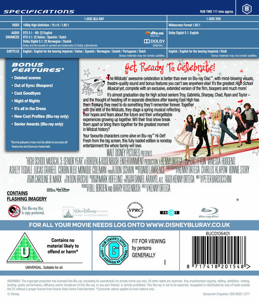 High School Musical 3: Senior Year [Blu-ray] [Region B] (Musical) - Like New - Attic Discovery Shop