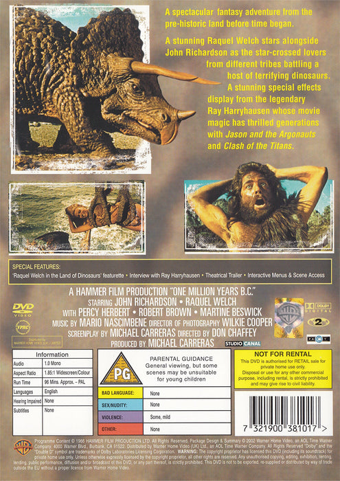 One Million Years BC / B.C. [DVD] [1966] [Region 2] Rare Classic - Very Good - Attic Discovery Shop