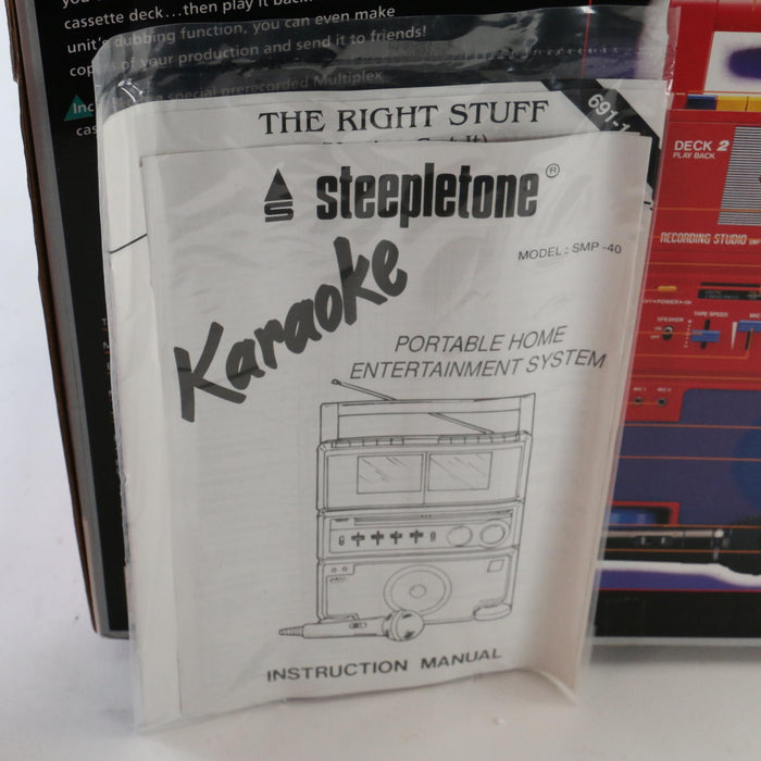 Vintage 1990’s Steepletone Karaoke Machine & Radio Receiver Rare (STILL NEW!) - Attic Discovery Shop