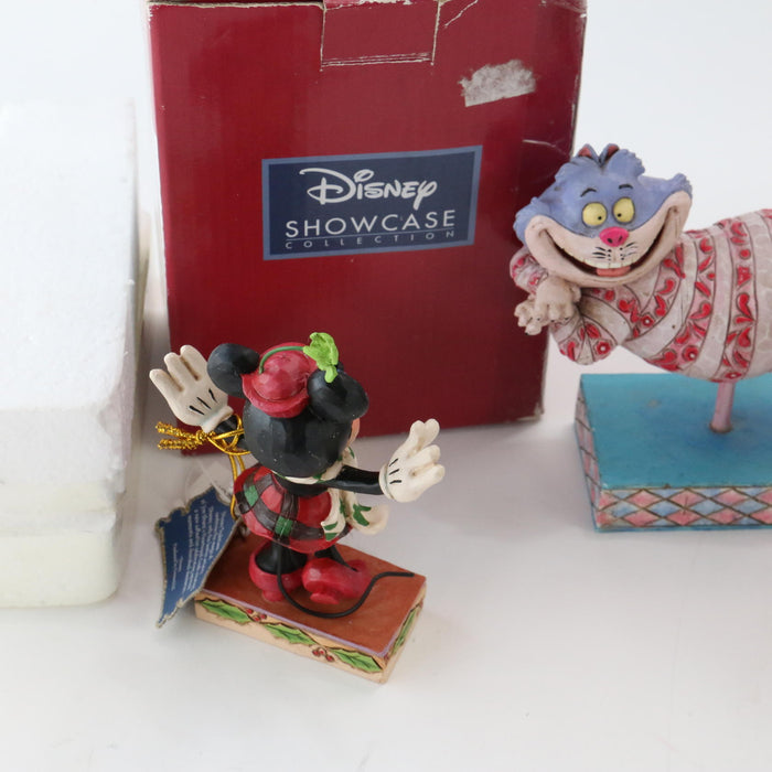 Disney Traditions Grinning Cheshire Figurine 4007211 & Sugar Mickey Merry Minnie - Good - Attic Discovery Shop