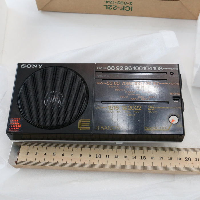 Vintage 1980s / 1989 Sony ICF-22L Radio Rare (STILL NEW!) Boxed - Attic Discovery Shop