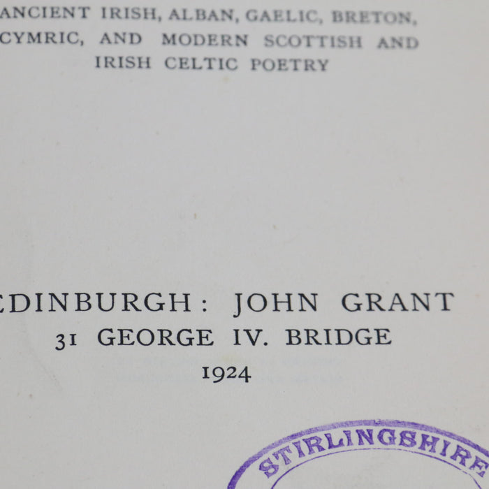 Lyra Celtica An Anthology of the Poetry of the Celt Sharp Gaelic 1924 Rare Book - Good - Attic Discovery Shop