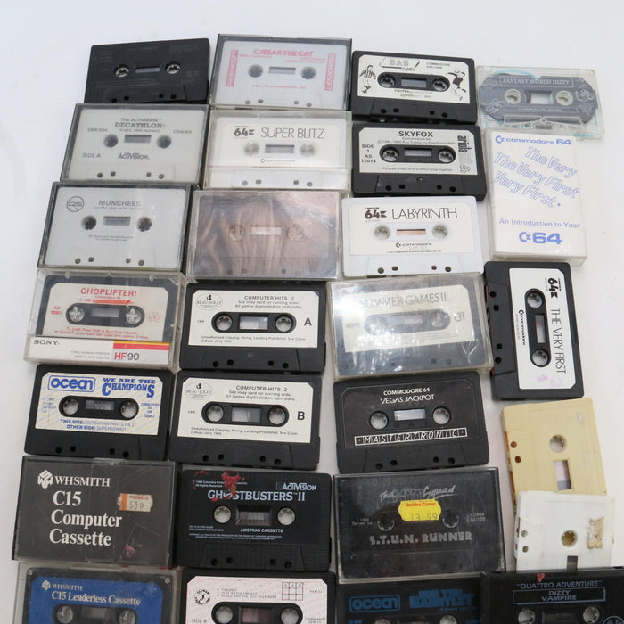 x148 Huge Vintage Retro Video Gaming Cassettes Spectrum C64 etc Games Bundle Lot - Good - Attic Discovery Shop