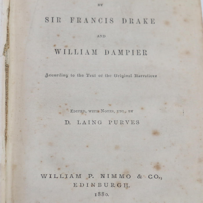 Voyages Round The World of Drake / Anson (2 Volumes in 1) Rare 1880 Antique Book - Good - Attic Discovery Shop