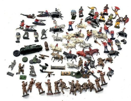 Antique Bundle Job Lot Lead Metal Figures Army Men Soldiers Military Cavalry R26 - Very Good - Attic Discovery Shop