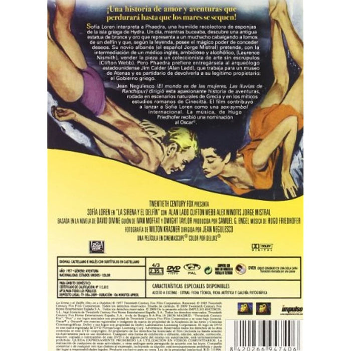 Boy On A Dolphin [DVD] Sofia Loren (1957) -  [Region 2] - New Sealed - Attic Discovery Shop