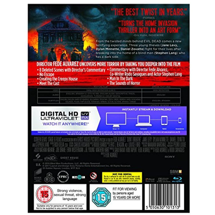 Dont Breathe [Blu-ray] [2016] [2017] [Region Free] - Very Good - Attic Discovery Shop