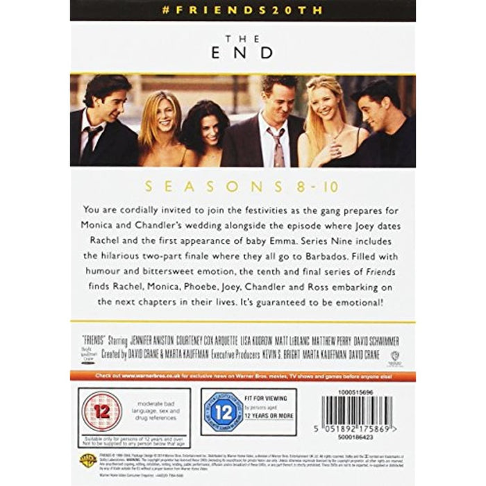 Friends: The End [Seasons 8-10] [DVD Box Set] [20 Years] [Region 2] - New Sealed - Attic Discovery Shop