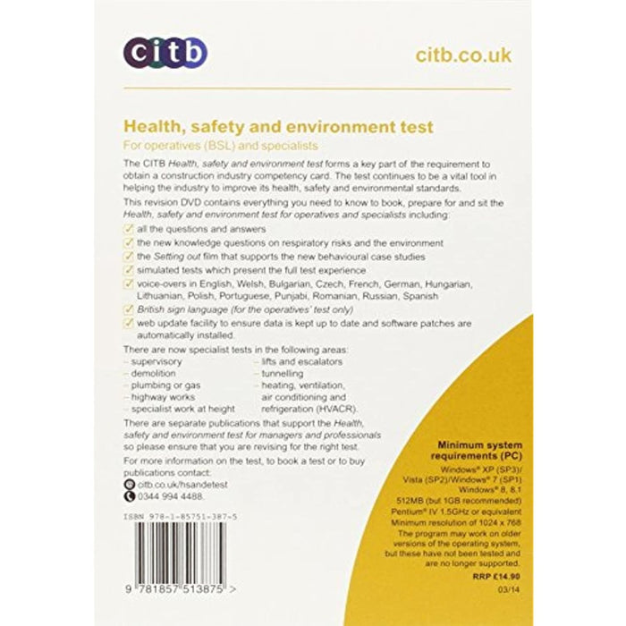 Health, Safety and Environment Test for Operatives & Specialists PC DVD - New Sealed - Attic Discovery Shop