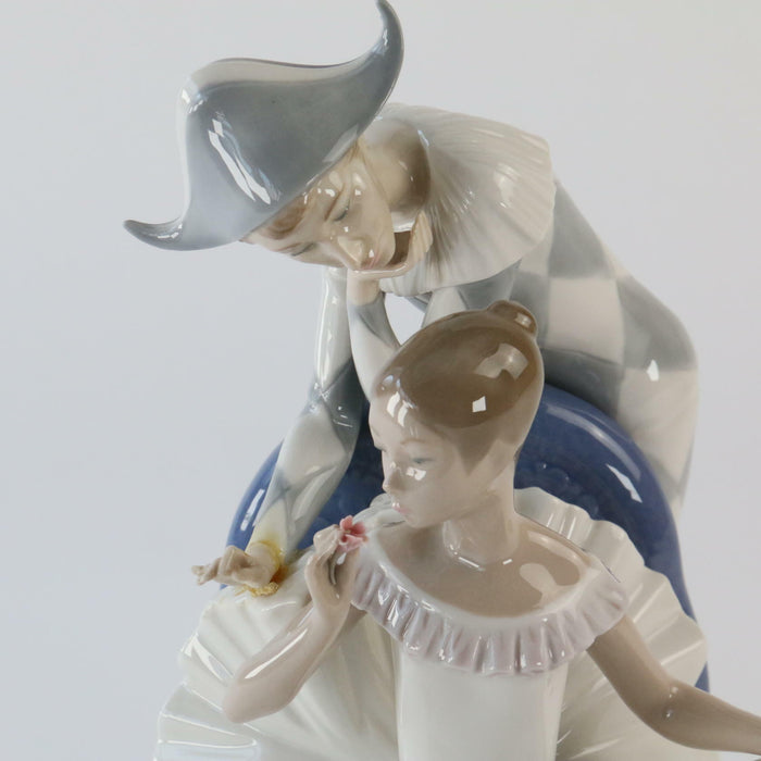 Nao By Lladro Figurine A Dream Come True Ballerina and Jester Harlequin - Very Good - Attic Discovery Shop