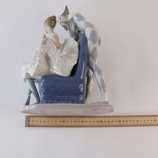 Nao By Lladro Figurine A Dream Come True Ballerina and Jester Harlequin - Very Good - Attic Discovery Shop
