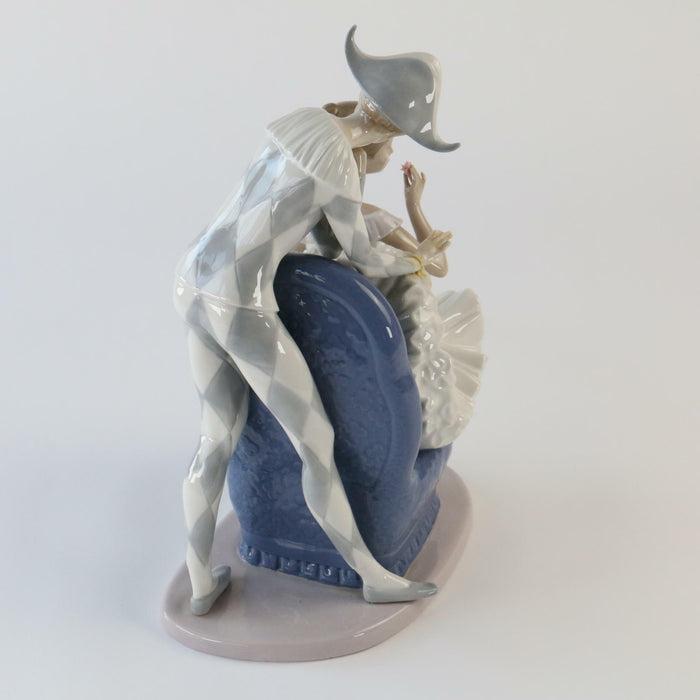 Nao By Lladro Figurine A Dream Come True Ballerina and Jester Harlequin - Very Good - Attic Discovery Shop