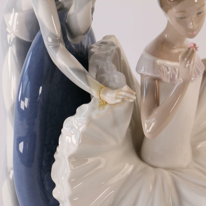 Nao By Lladro Figurine A Dream Come True Ballerina and Jester Harlequin - Very Good - Attic Discovery Shop