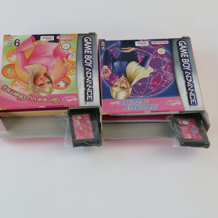 Nintendo Gameboy Advance GBA Games Complete In Box Barbie Secret Agent & Groovy - Very Good - Attic Discovery Shop
